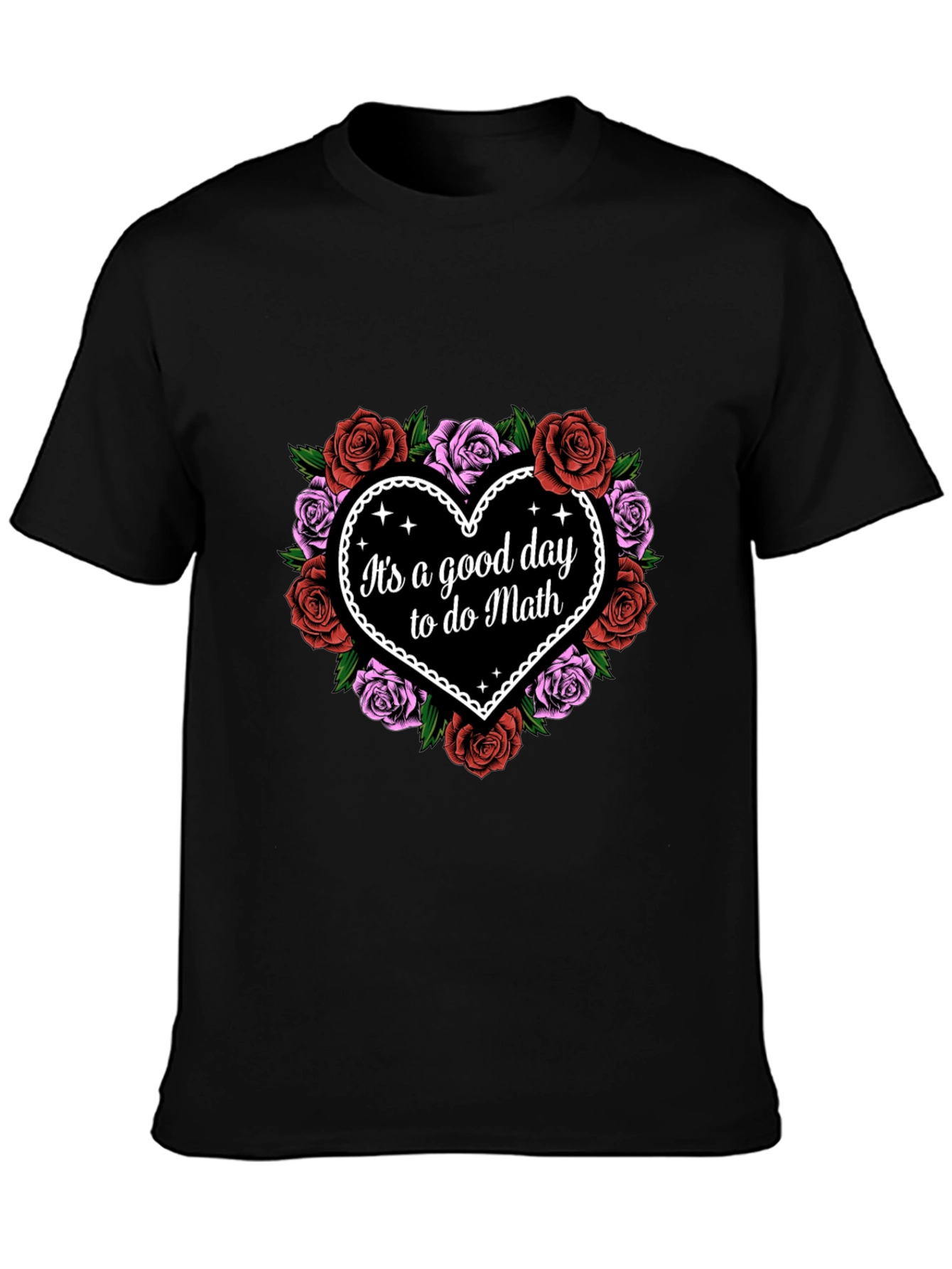 Good Day to Do Math Floral Heart T-Shirt