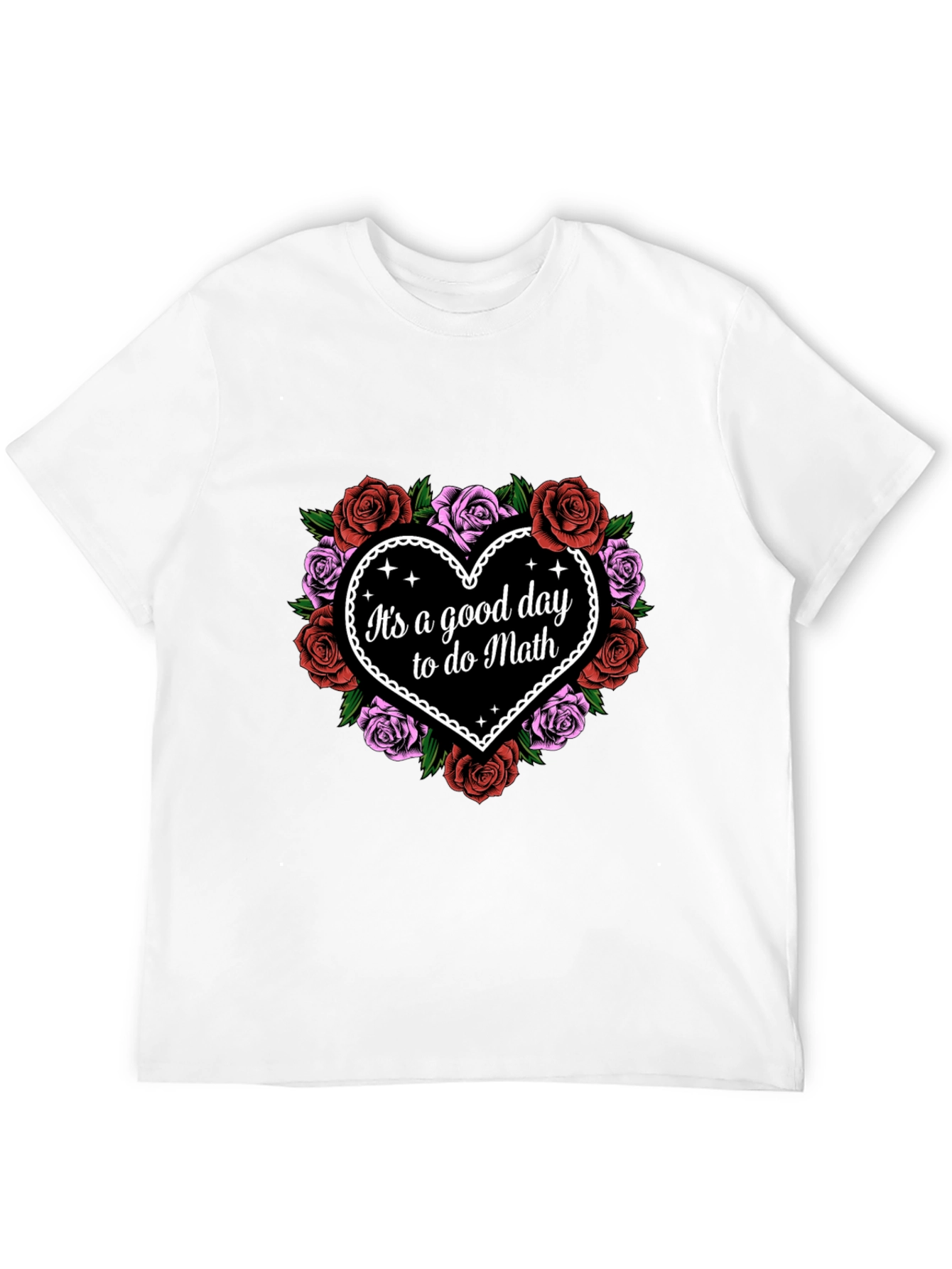 Good Day to Do Math Floral Heart T-Shirt