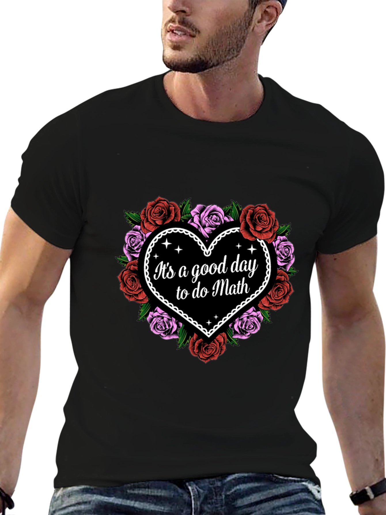 Good Day to Do Math Floral Heart T-Shirt