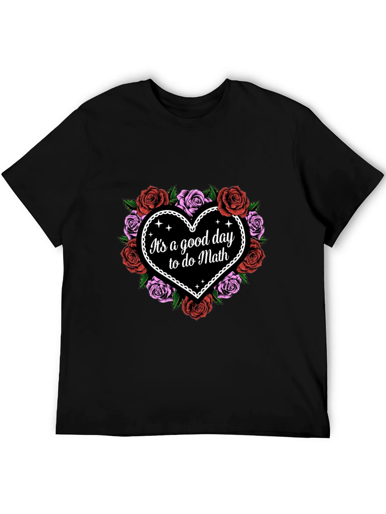 Good Day to Do Math Floral Heart T-Shirt