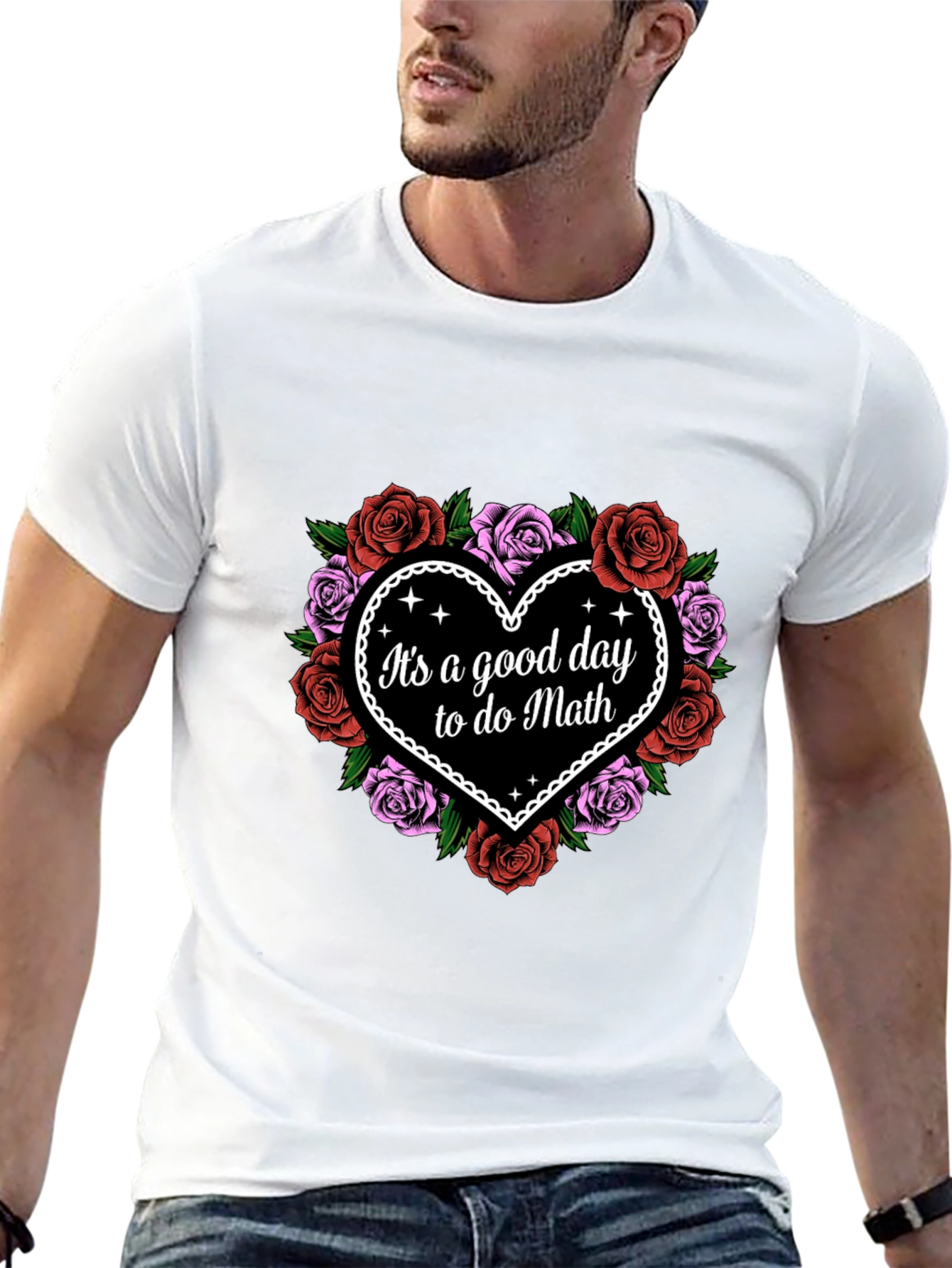 Good Day to Do Math Floral Heart T-Shirt