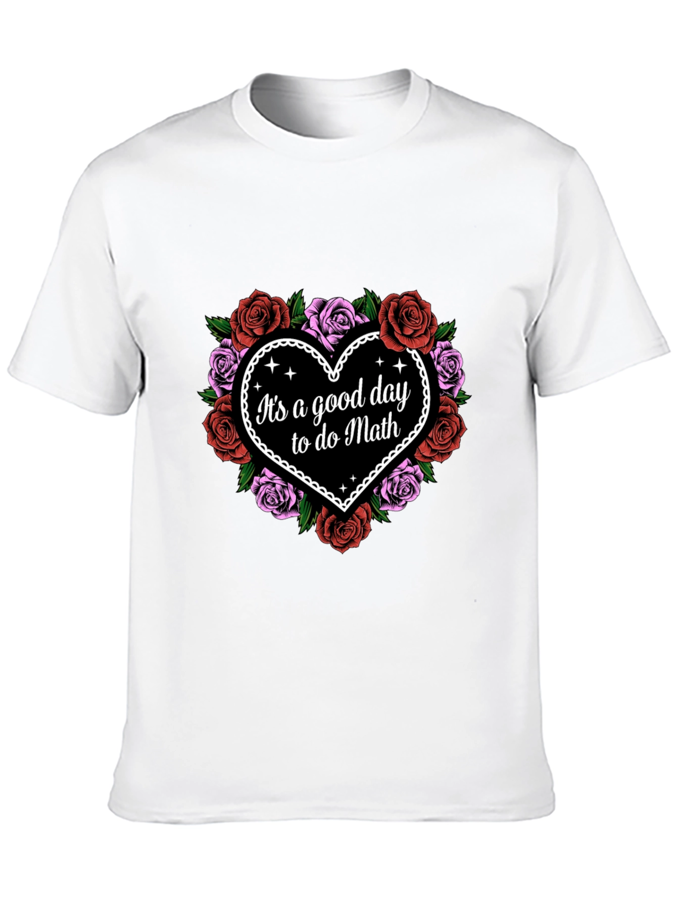 Good Day to Do Math Floral Heart T-Shirt