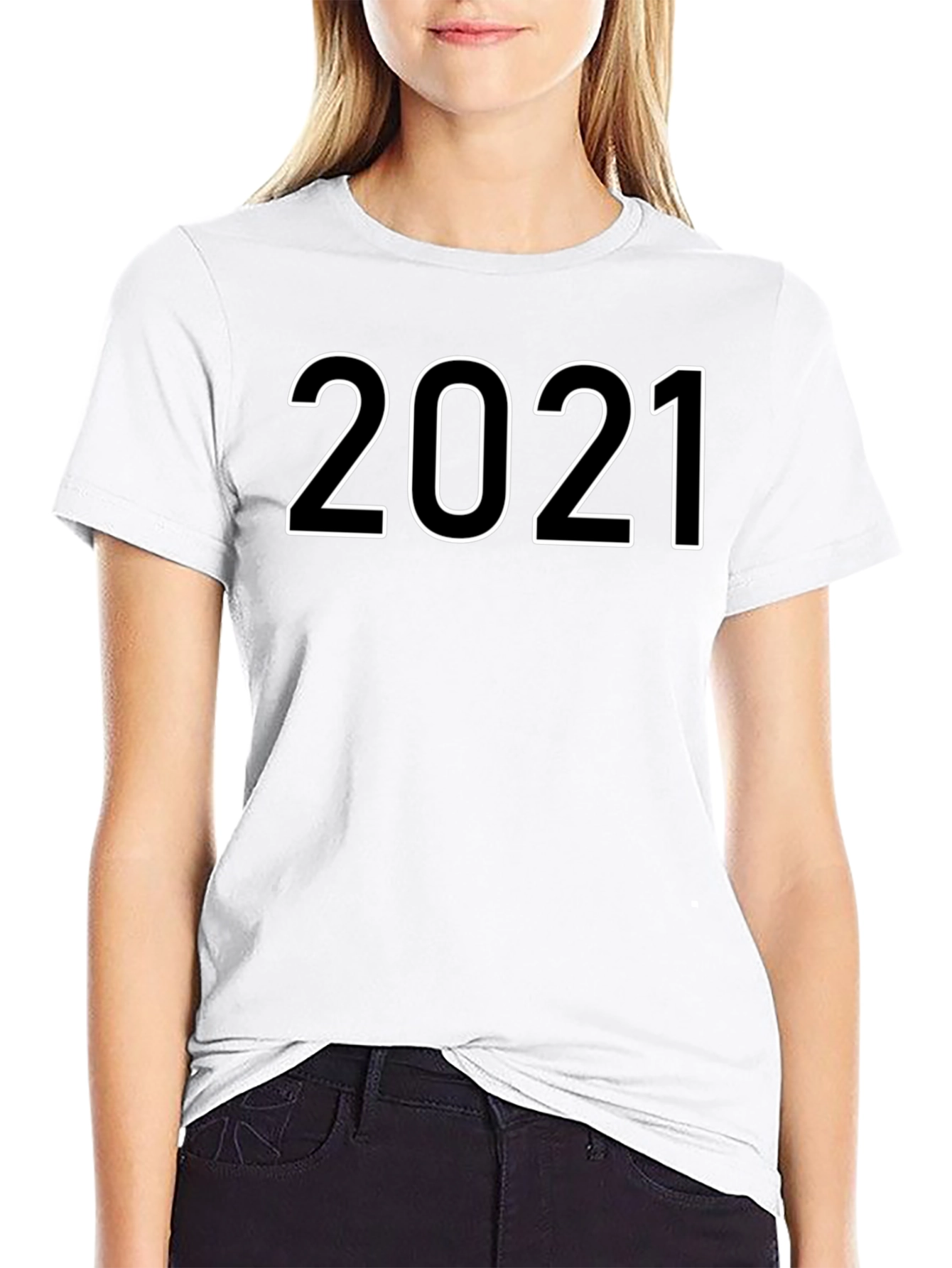 2021 Graphic T-Shirt - Black Crew Neck Tee
