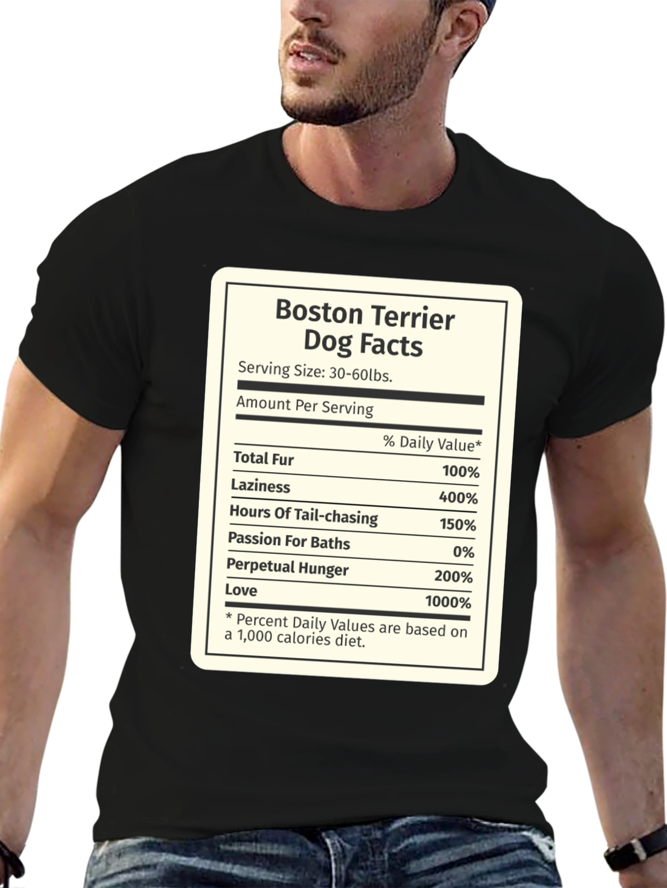 Boston Terrier Dog Facts Funny Novelty T-Shirt