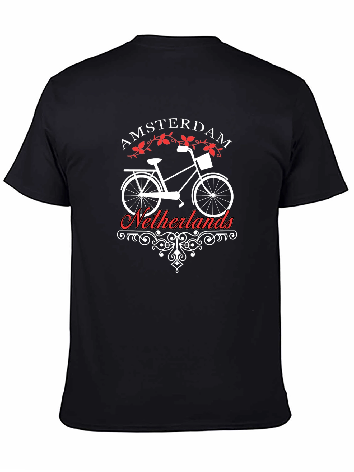 Amsterdam Netherlands Bike Graphic T-Shirt - Classic Black