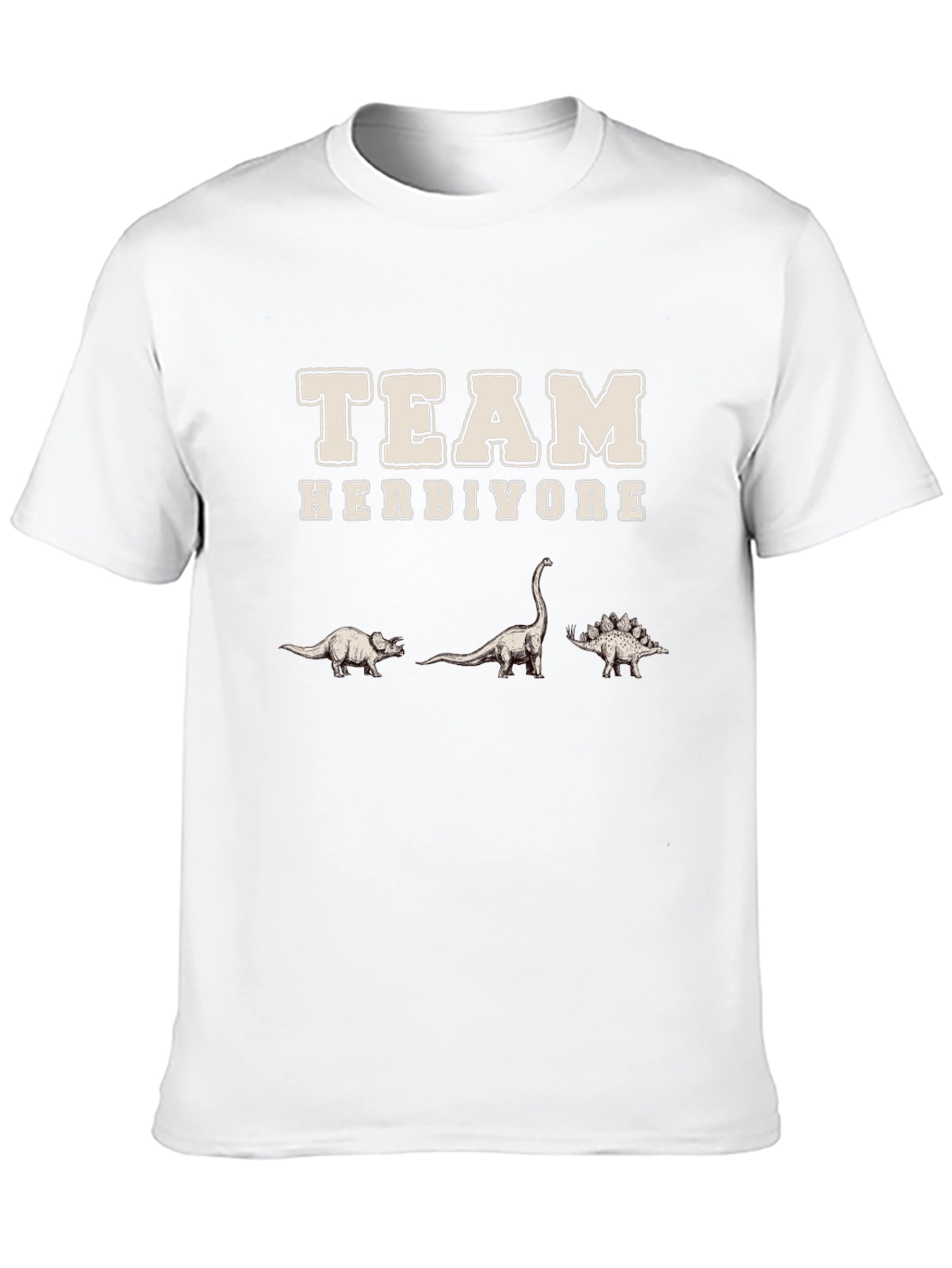 Team Herbivore Dinosaur Graphic Black T-Shirt