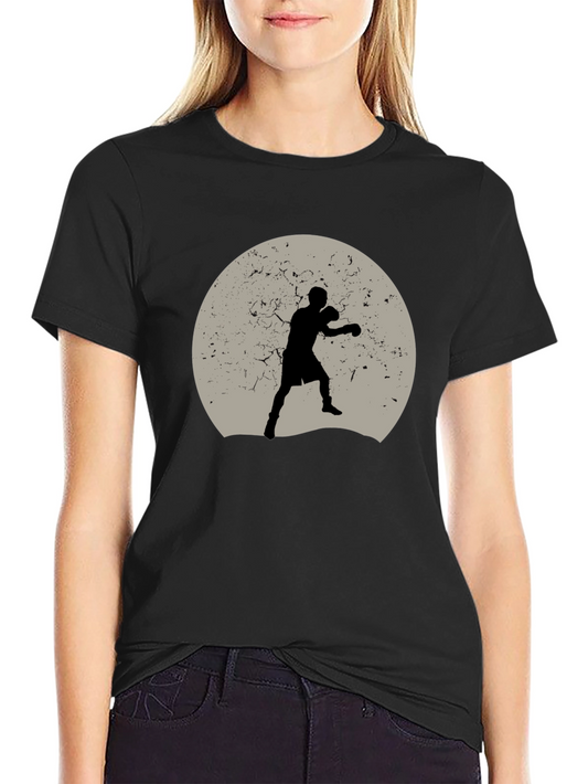 Boxer Silhouette Graphic Tee - Black Cotton