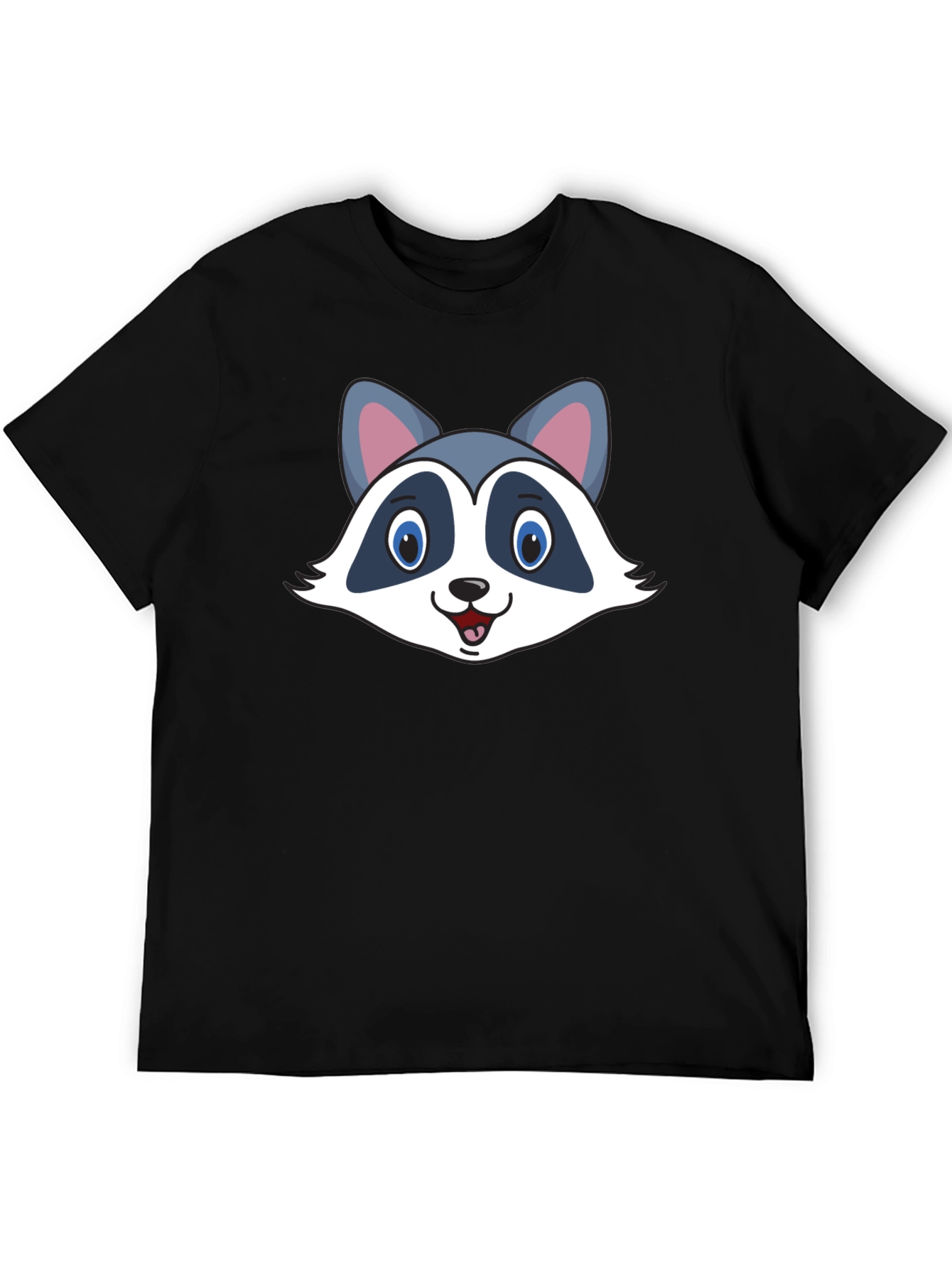 Raccoon Graphic T-Shirt - Black Cotton Tee