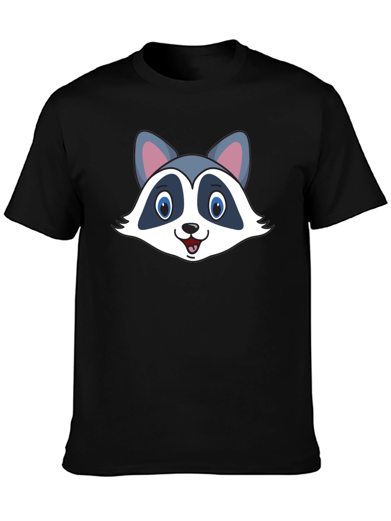 Raccoon Graphic T-Shirt - Black Cotton Tee