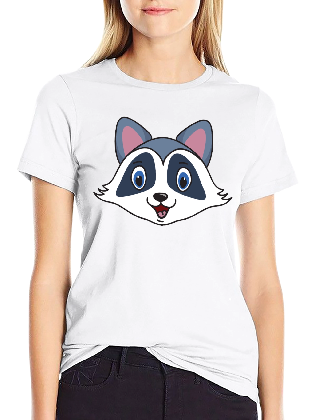 Raccoon Graphic T-Shirt - Black Cotton Tee