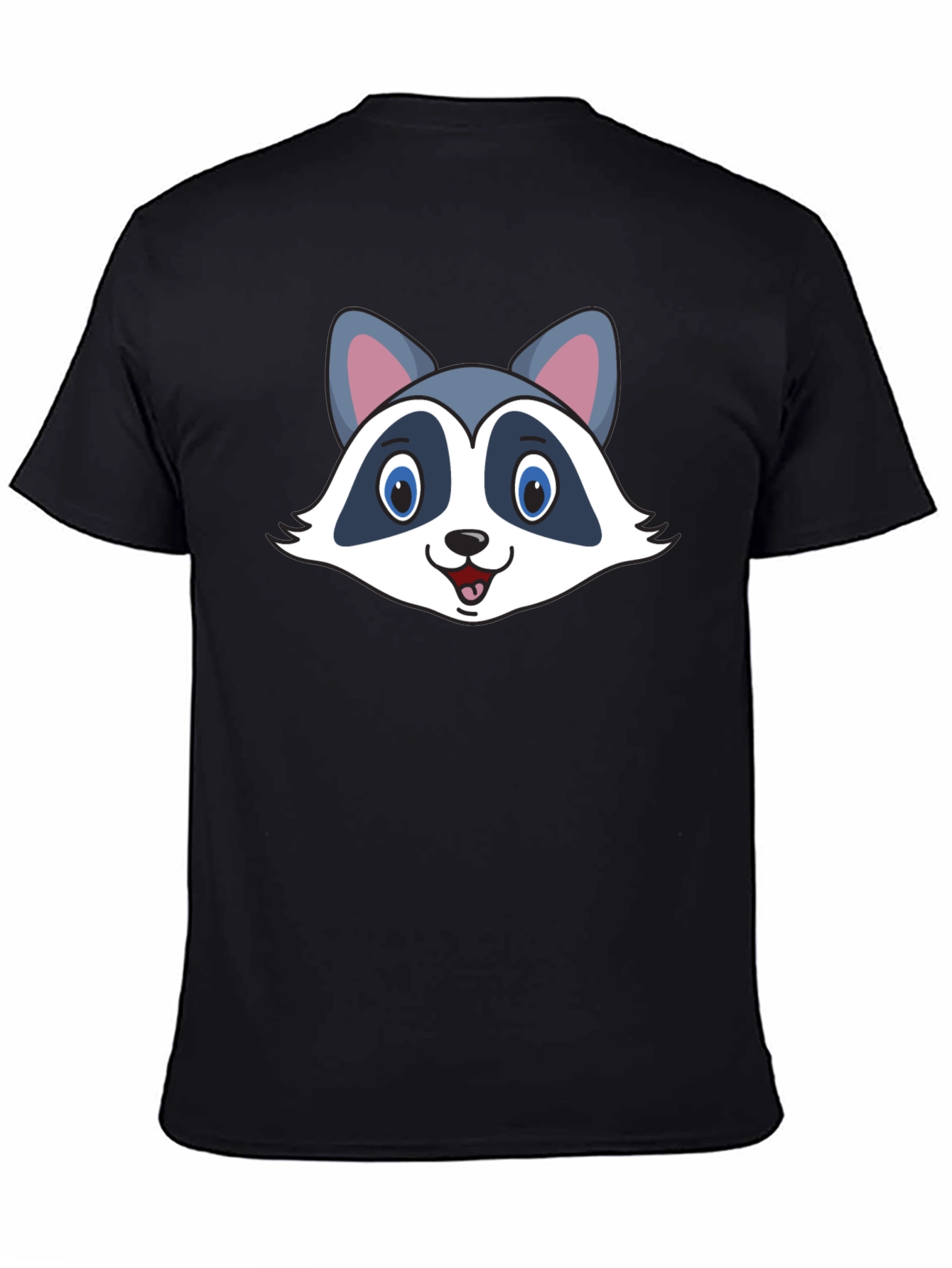 Raccoon Graphic T-Shirt - Black Cotton Tee