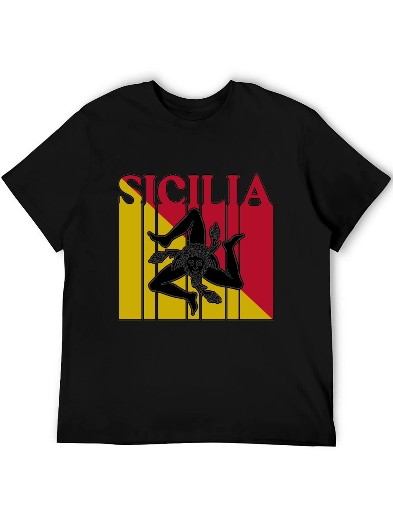 Sicilia Trinacria T-Shirt - Black