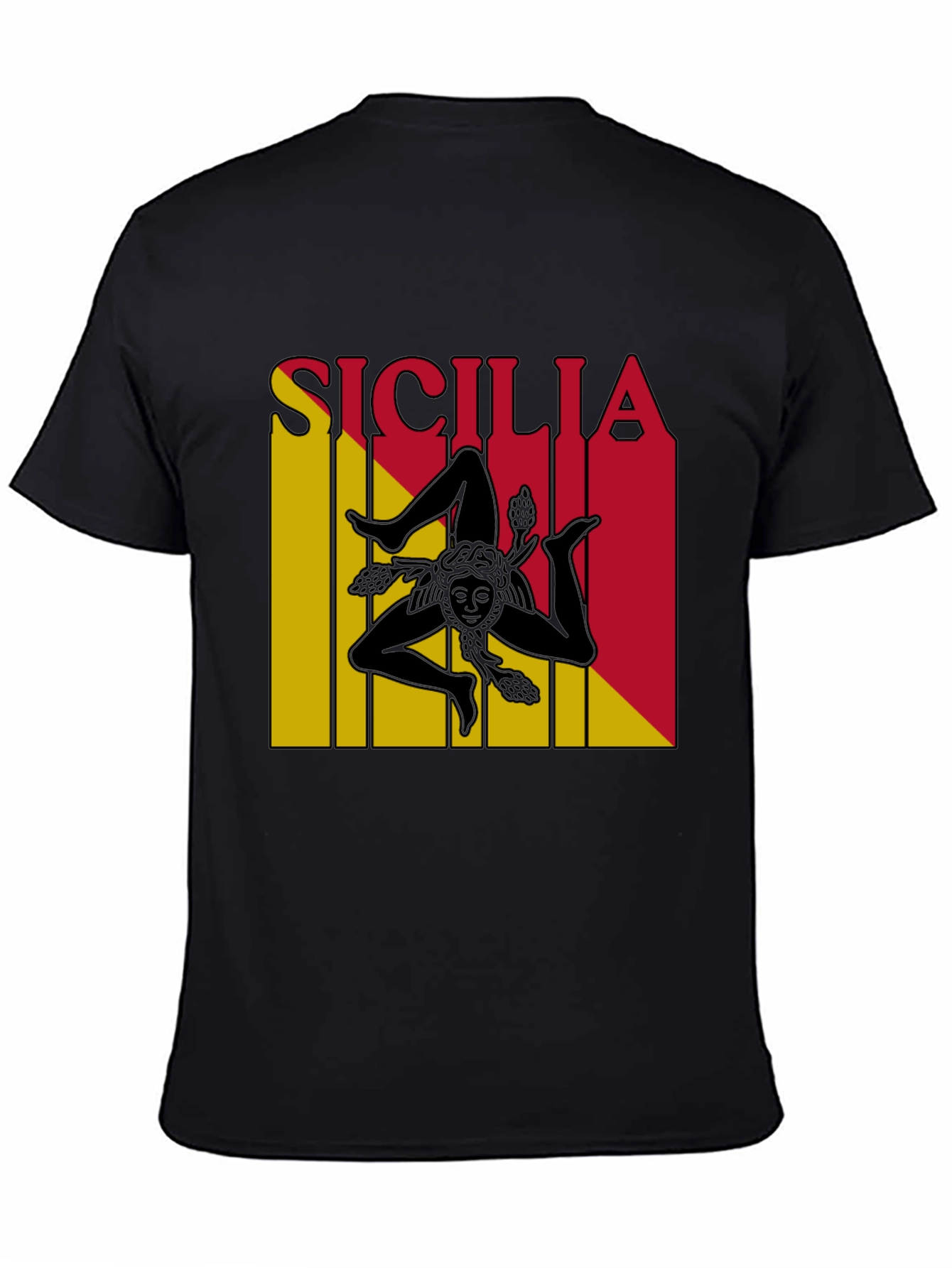 Sicilia Trinacria T-Shirt - Black
