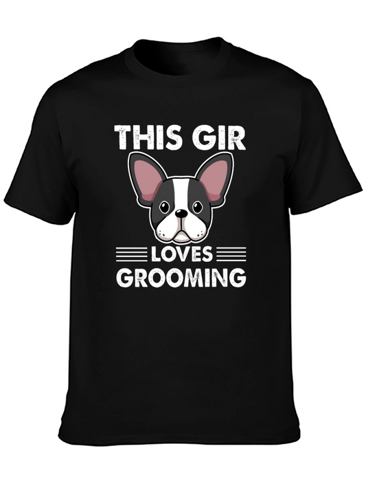 This Girl Loves Grooming Dog Graphic T-Shirt