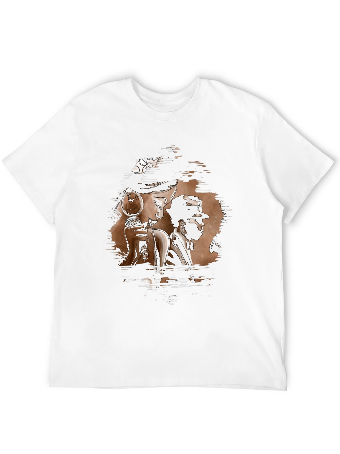 Abstract Graphic Print Black Crew Neck T-Shirt