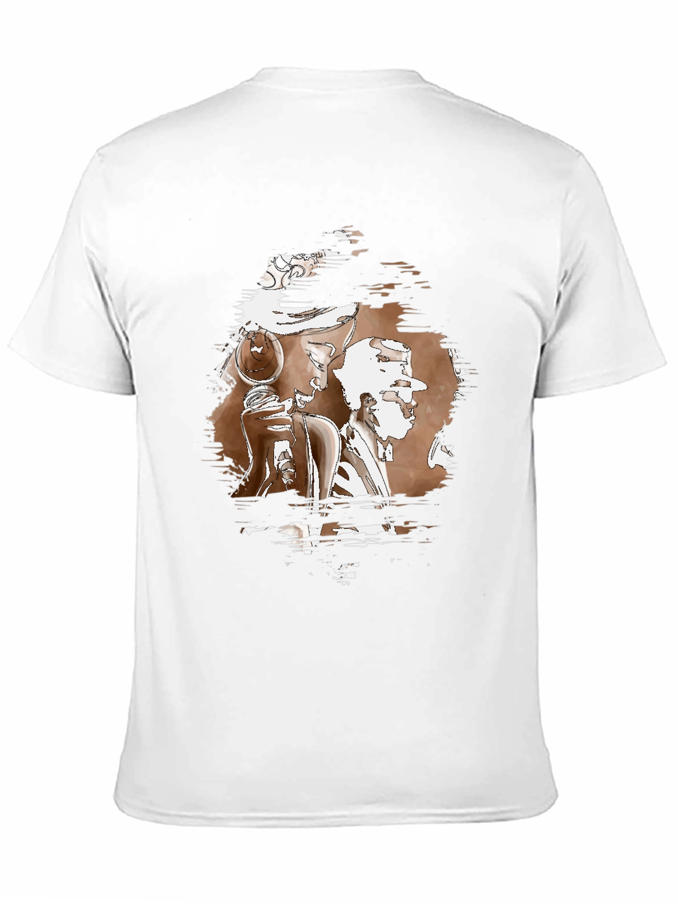 Abstract Graphic Print Black Crew Neck T-Shirt