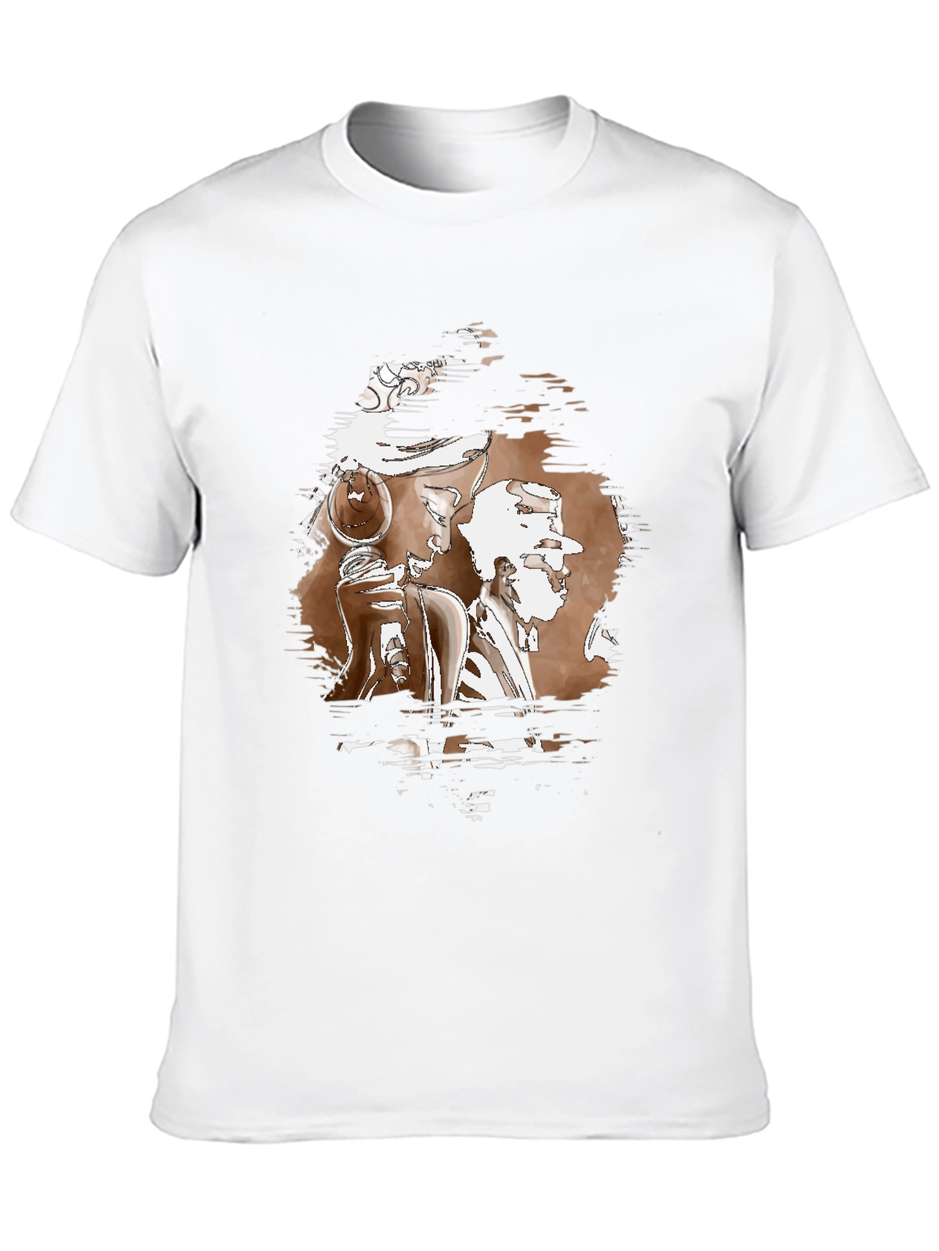 Abstract Graphic Print Black Crew Neck T-Shirt