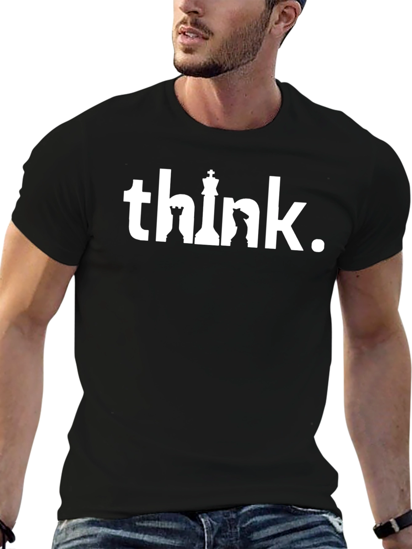 Think Chess Piece Graphic T-Shirt