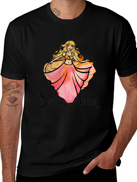 Belly Dancer T-Shirt - Black Cotton Graphic Tee