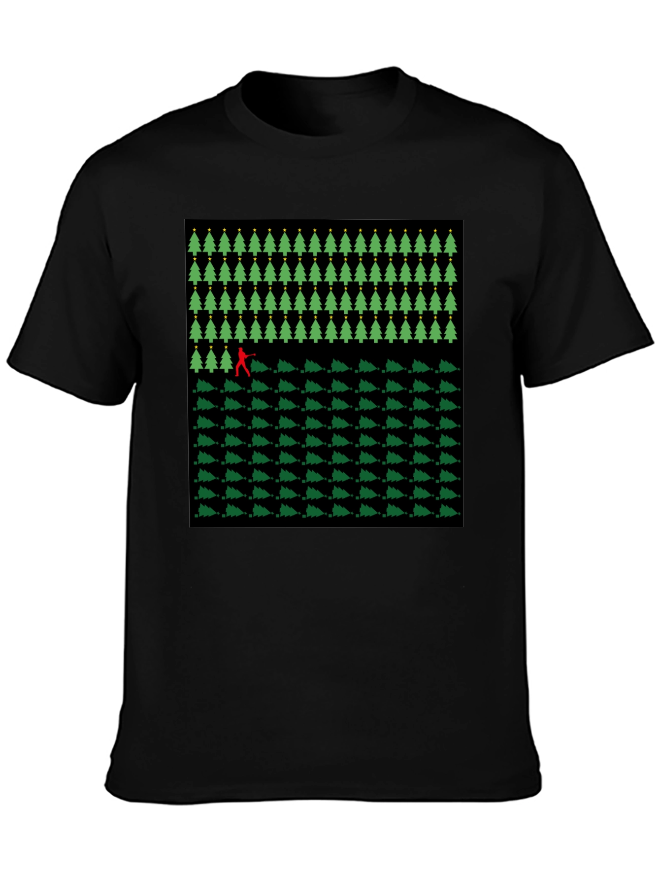 Christmas Tree Forest Retro Gaming T-Shirt