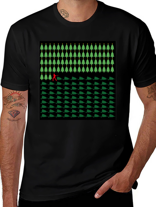 Christmas Tree Forest Retro Gaming T-Shirt