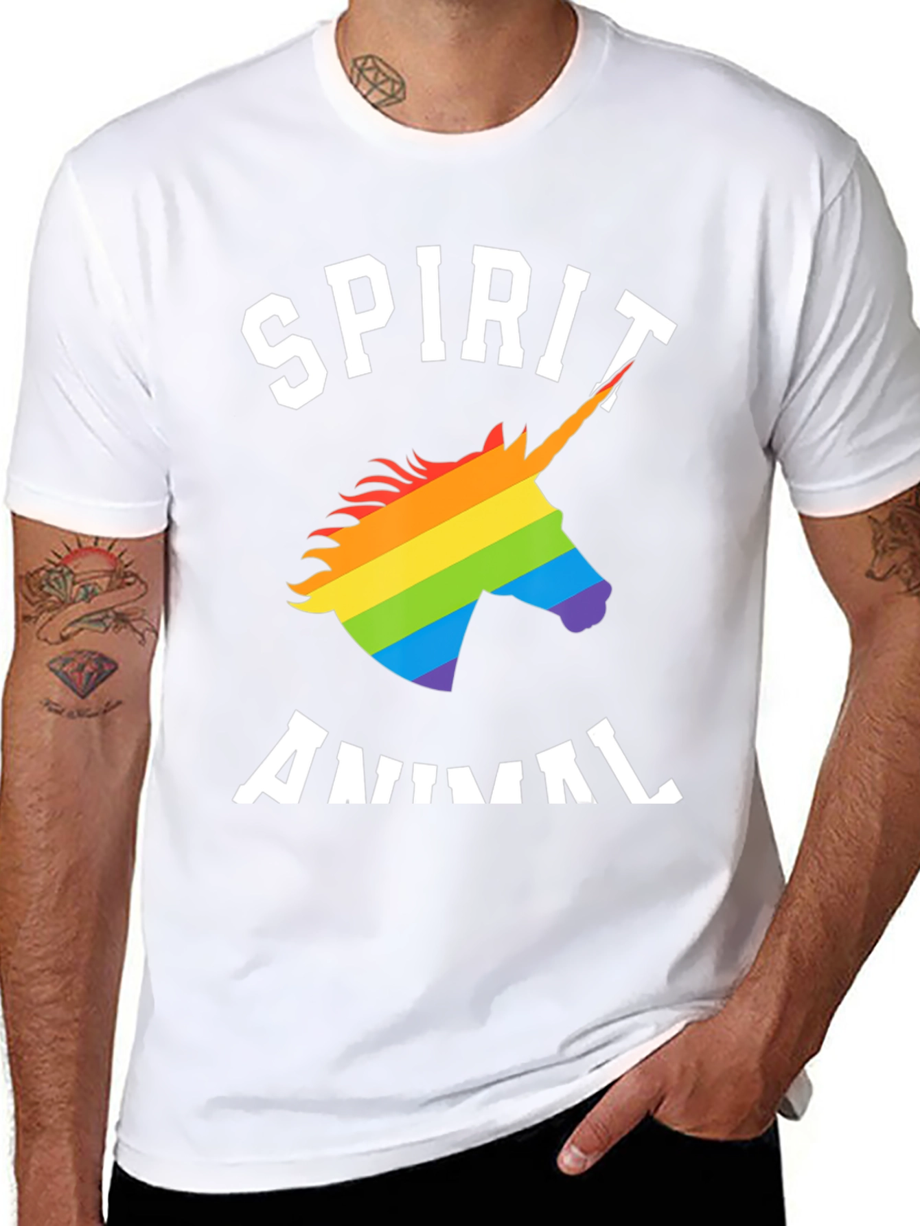 Spirit Animal Rainbow Unicorn Graphic Tee