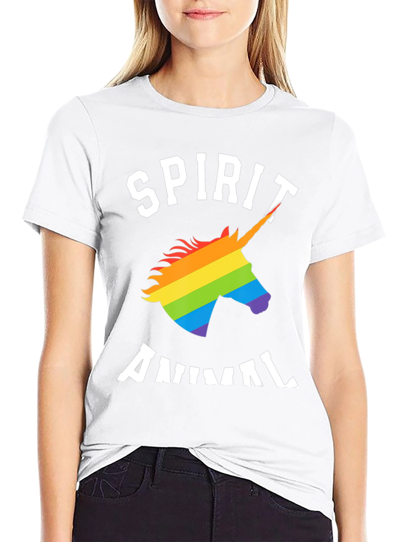 Spirit Animal Rainbow Unicorn Graphic Tee