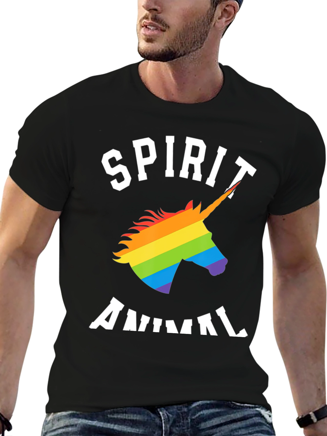 Spirit Animal Rainbow Unicorn Graphic Tee