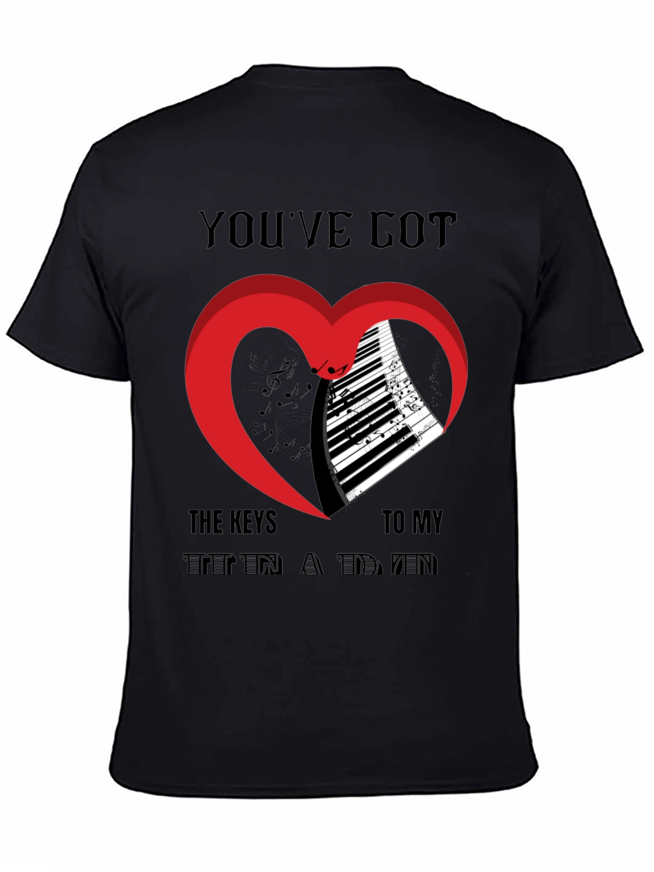 Piano Heart T-Shirt - Music Lover Tee