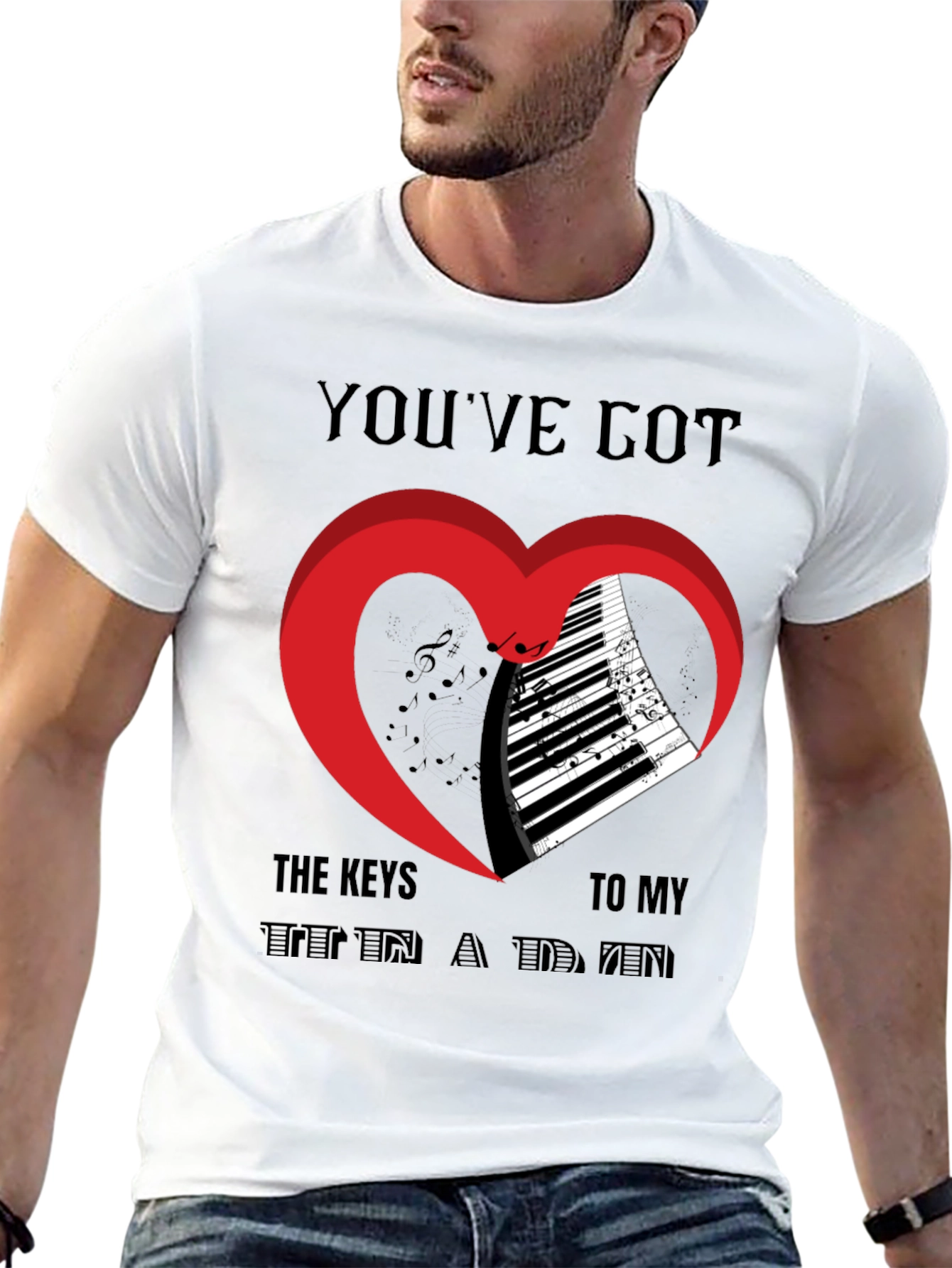 Piano Heart T-Shirt - Music Lover Tee
