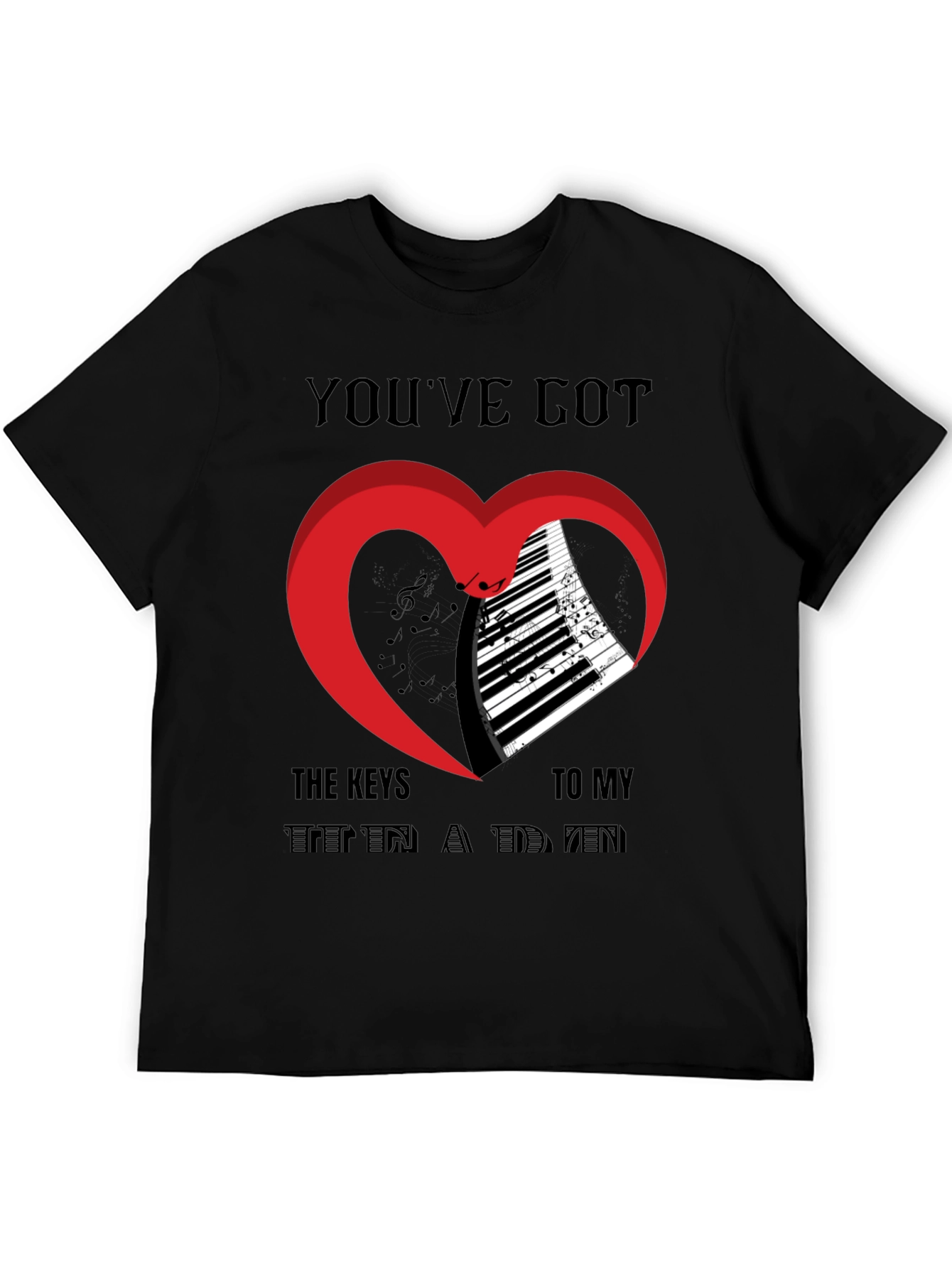 Piano Heart T-Shirt - Music Lover Tee