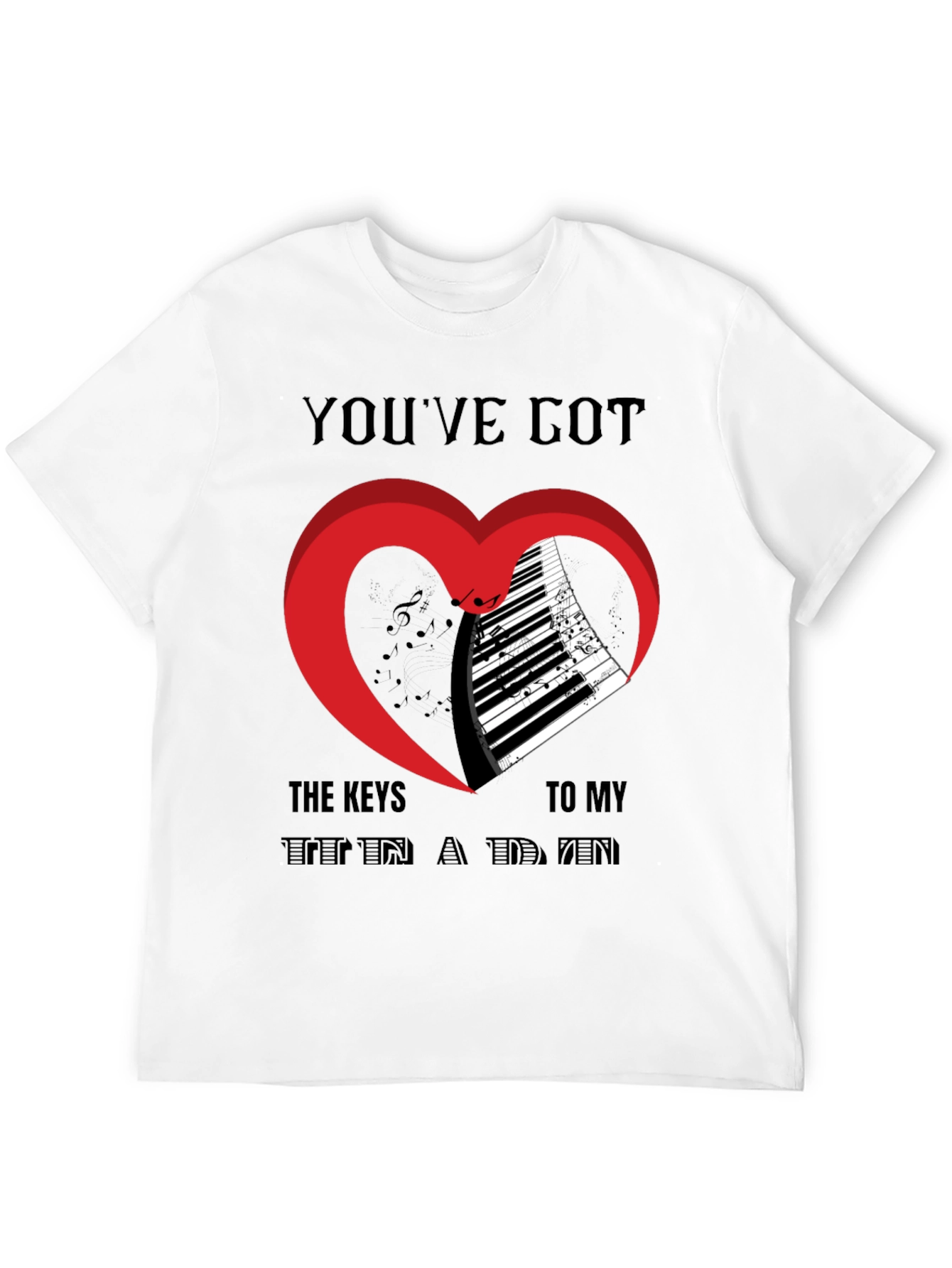 Piano Heart T-Shirt - Music Lover Tee