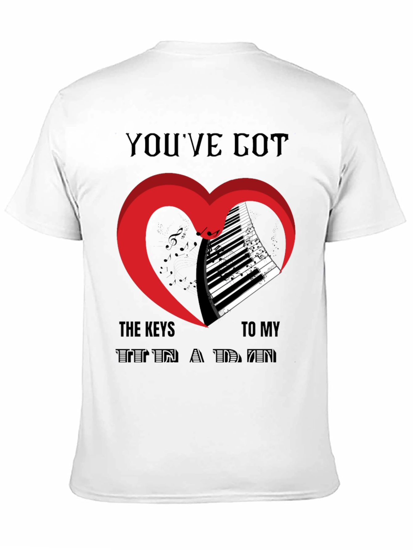 Piano Heart T-Shirt - Music Lover Tee