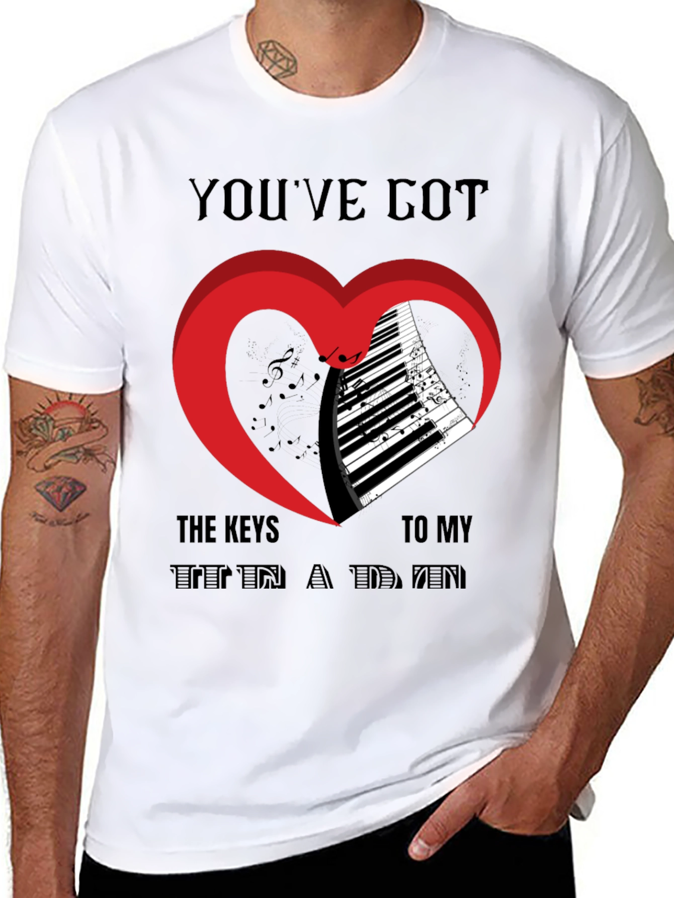 Piano Heart T-Shirt - Music Lover Tee