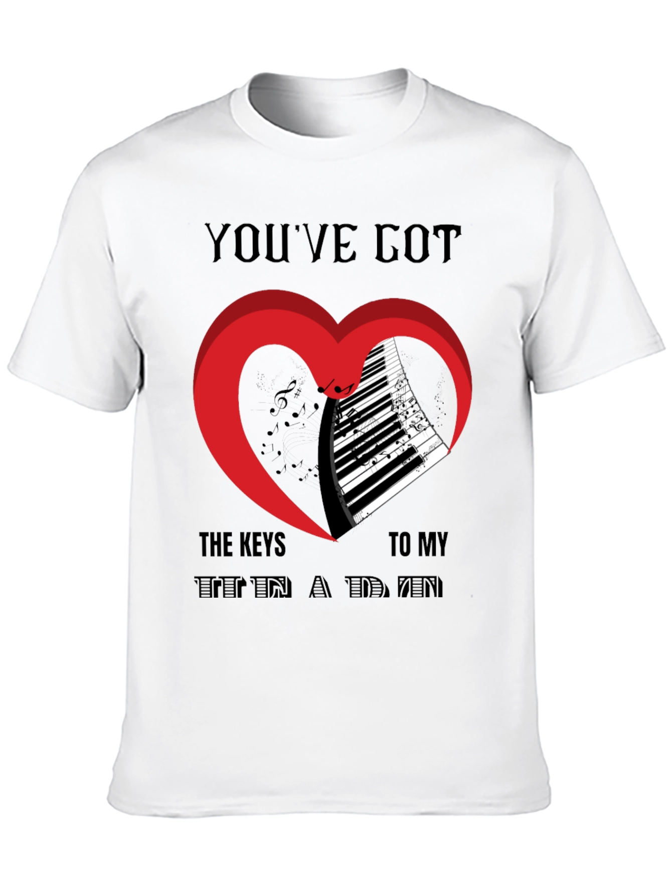 Piano Heart T-Shirt - Music Lover Tee