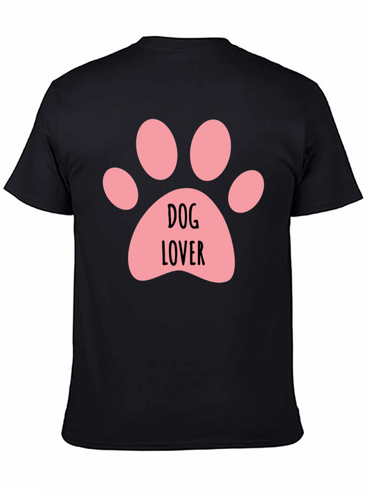Dog Lover Paw Print Black T-Shirt