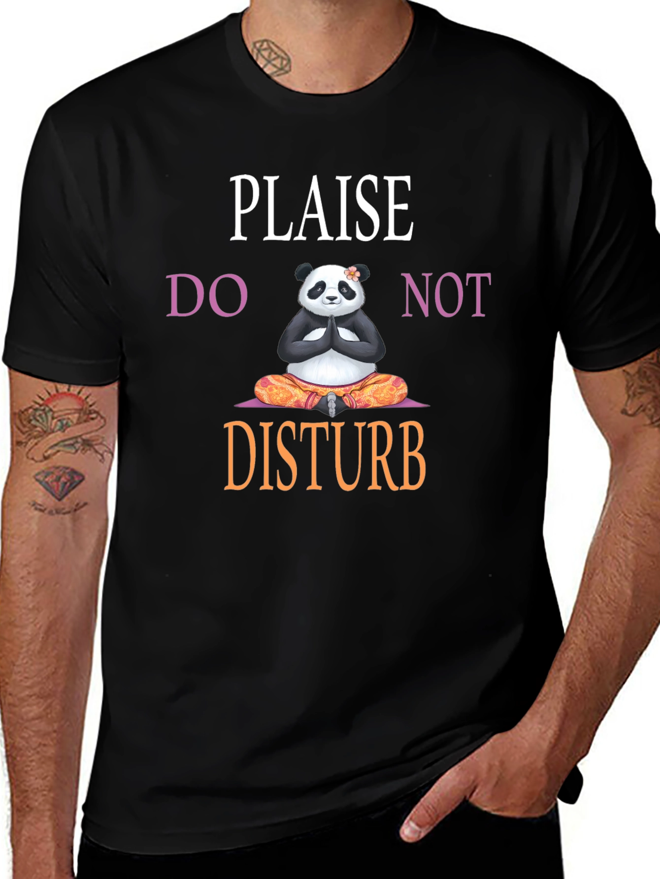 Plaise Do Not Disturb Panda Yoga T-Shirt