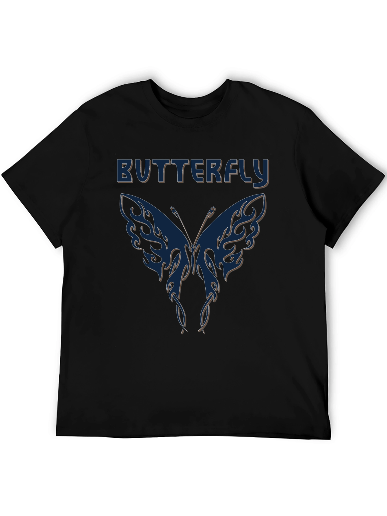 Butterfly Graphic Tee - Black Crewneck