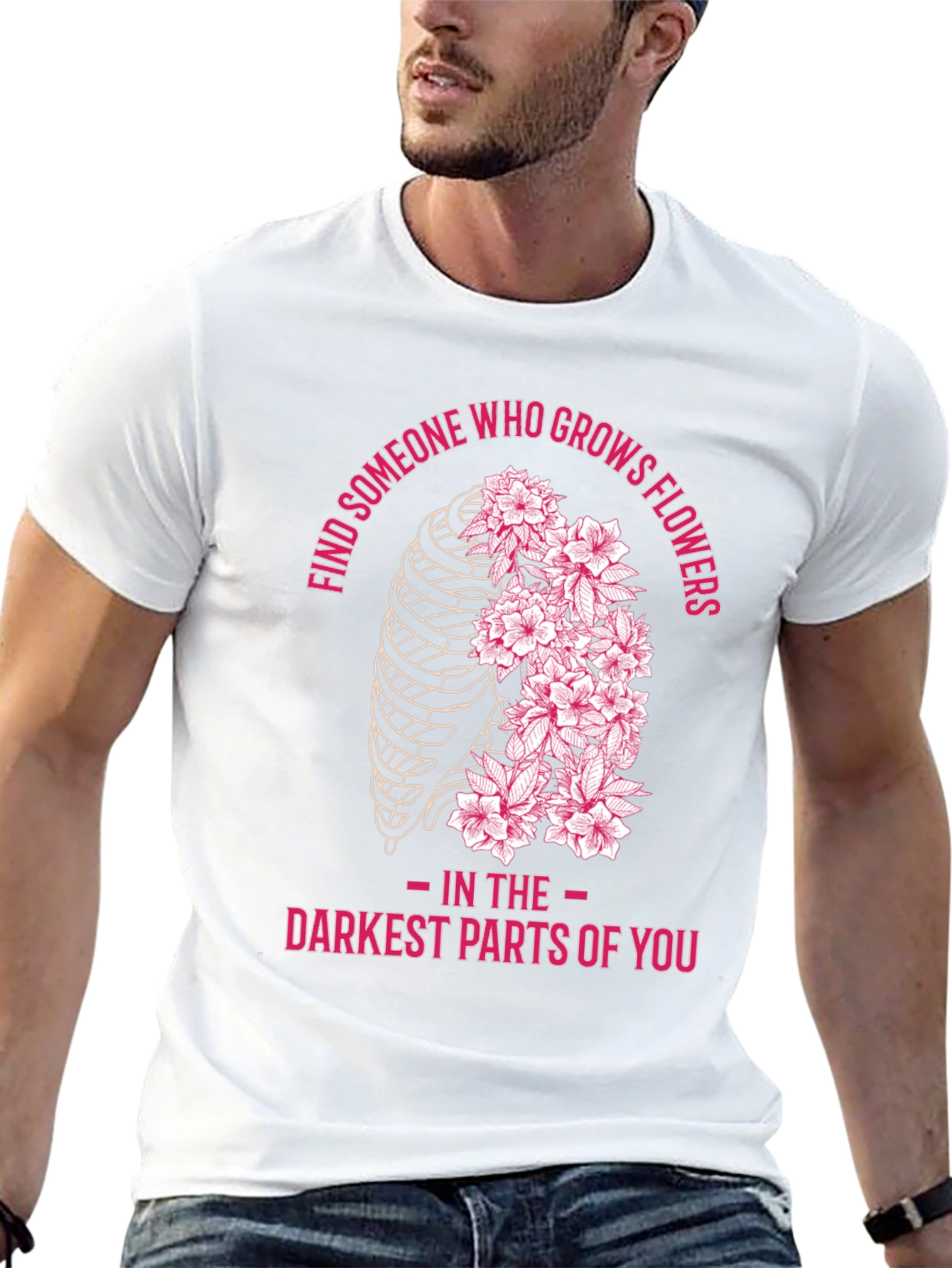 Floral Rib Cage Graphic T-Shirt
