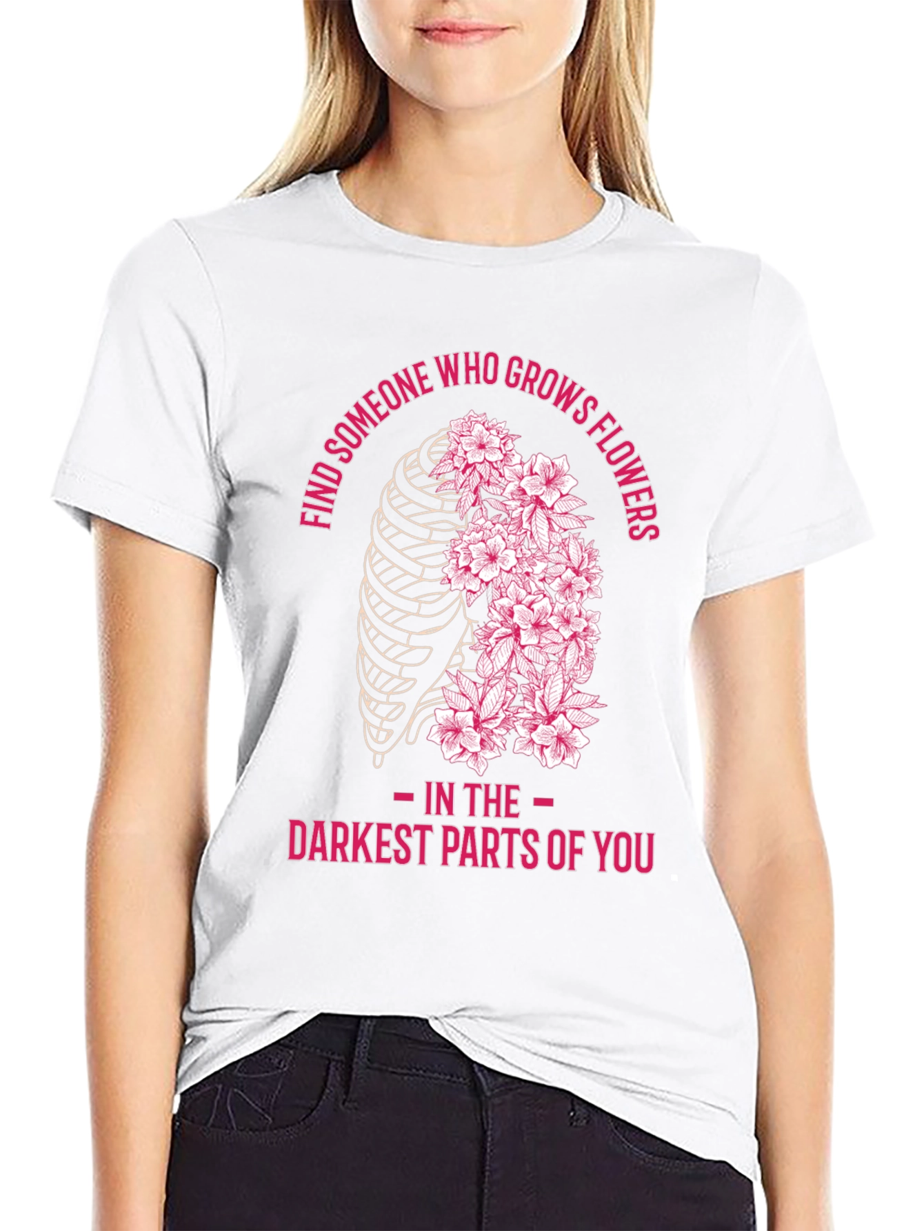 Floral Rib Cage Graphic T-Shirt