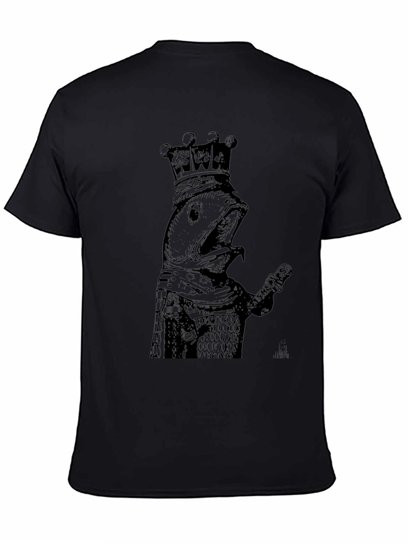 Black T-Shirt with Frog King Print