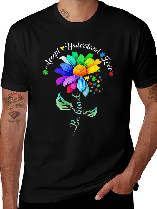 Autism Awareness Graphic Tee - Accept Understand Love