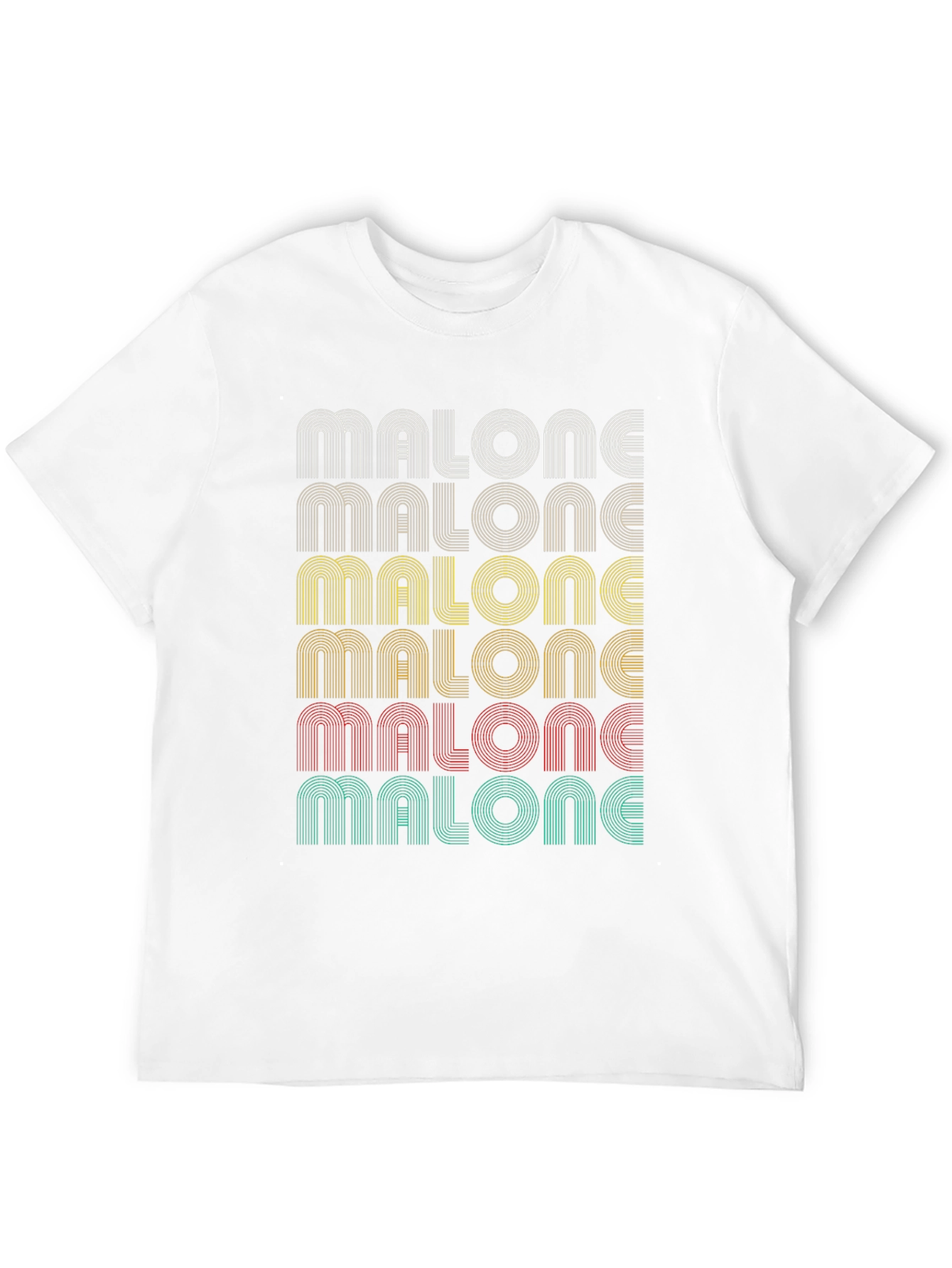 Retro Malone T-Shirt - Striped Text Design