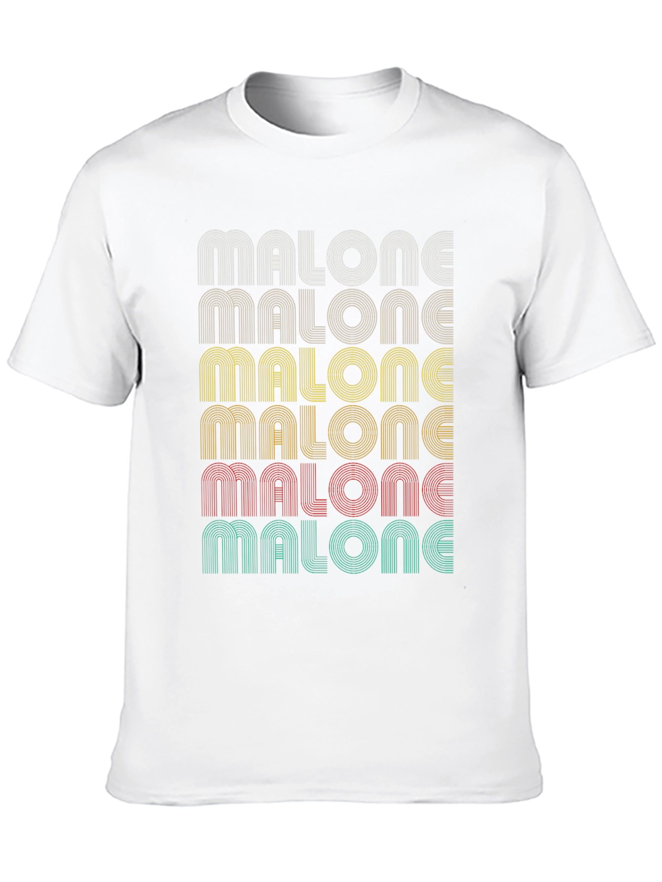 Retro Malone T-Shirt - Striped Text Design
