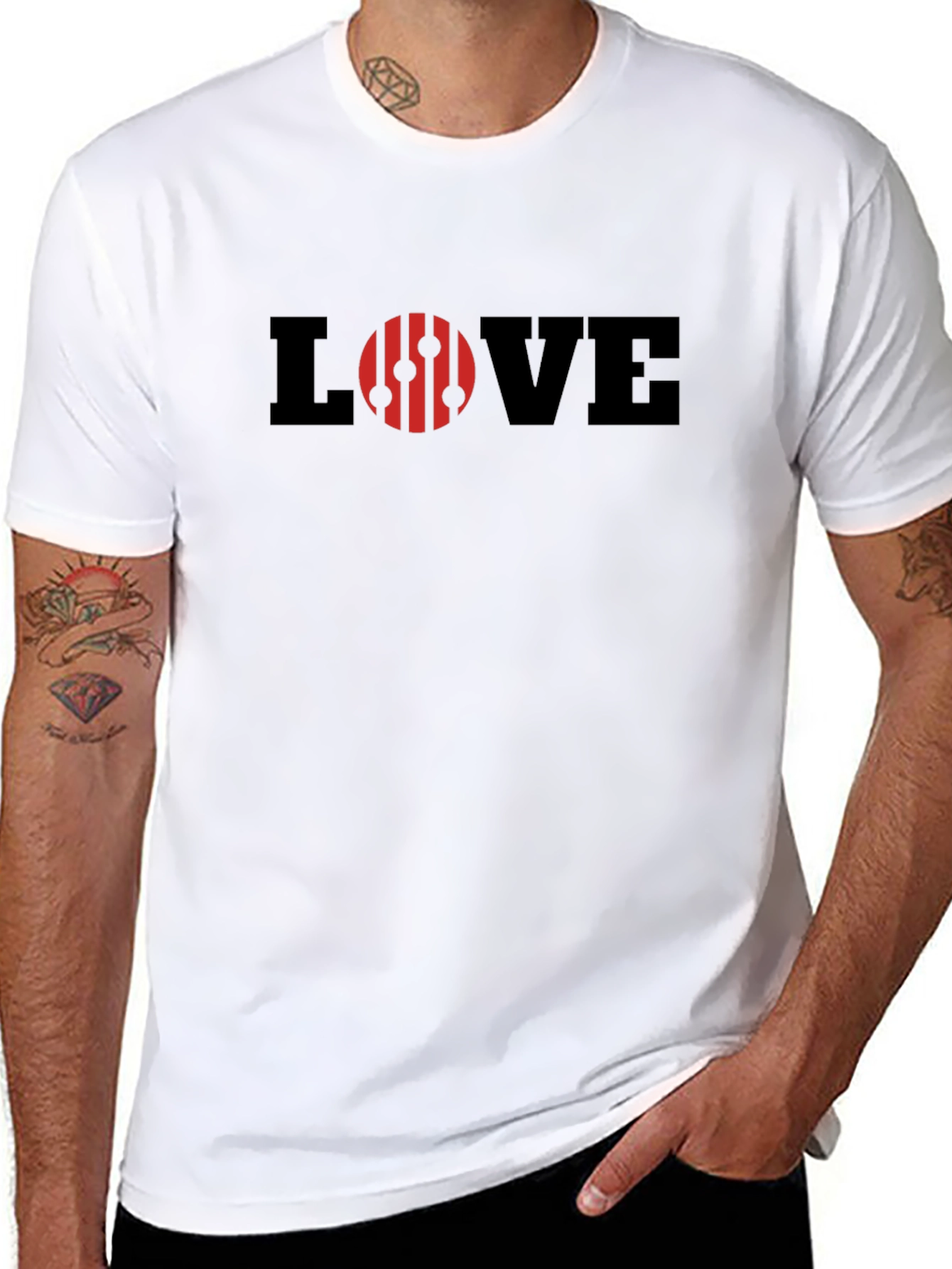 LOVE Graphic Black T-Shirt for Men