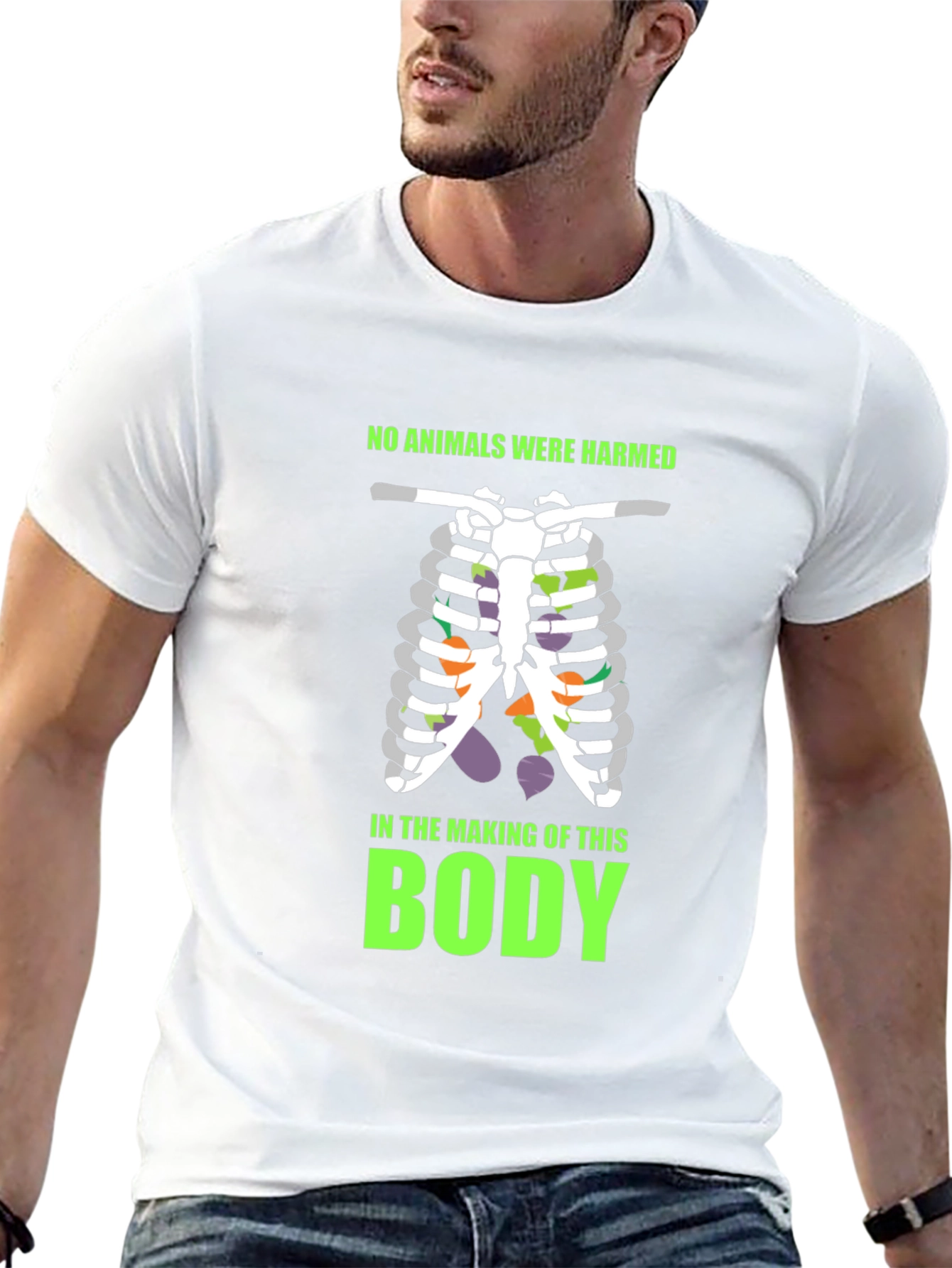 Vegan Rib Cage T-Shirt - Animal Friendly Body