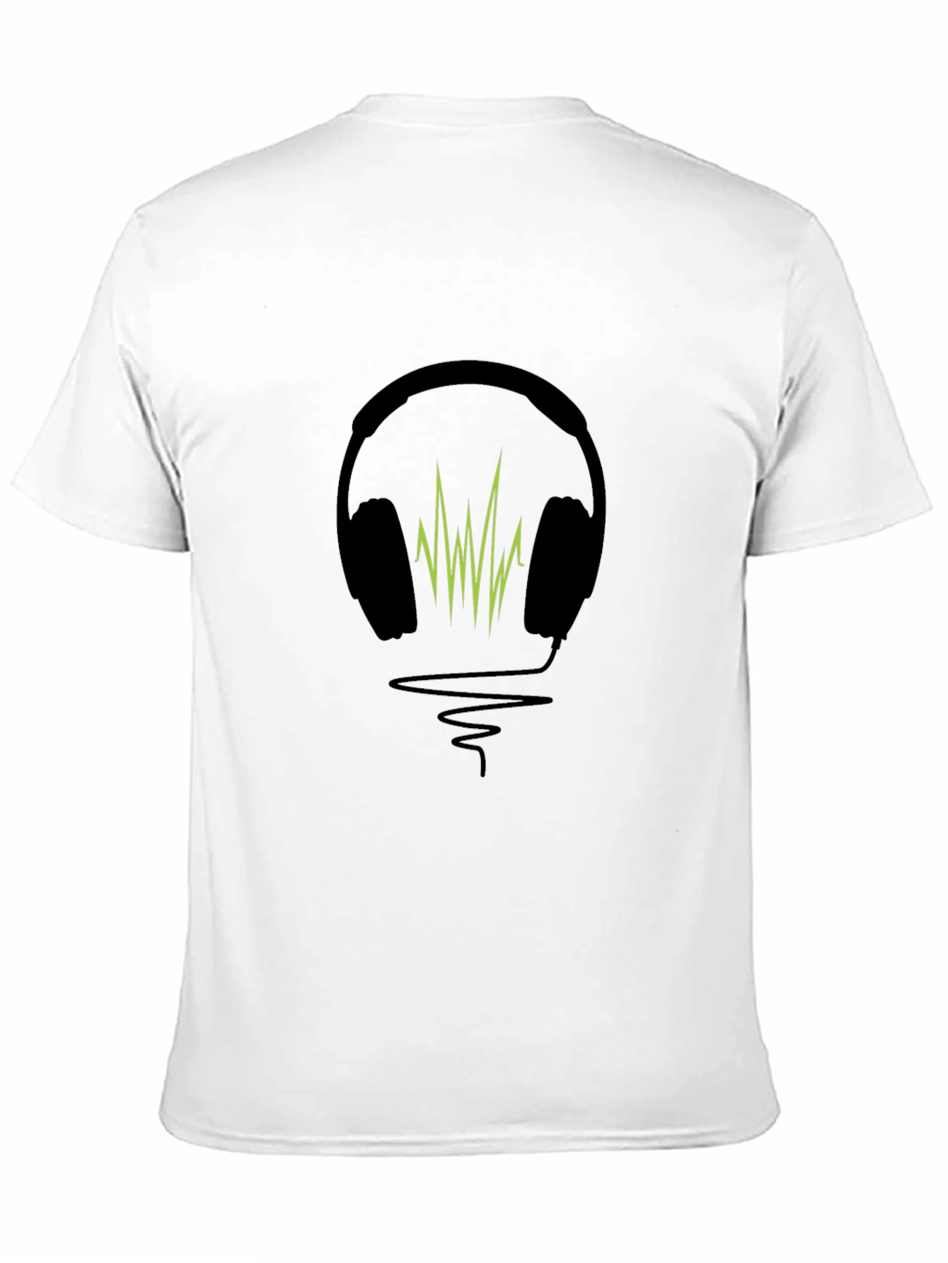 Headphone Soundwave Graphic Tee - Black Cotton T-Shirt