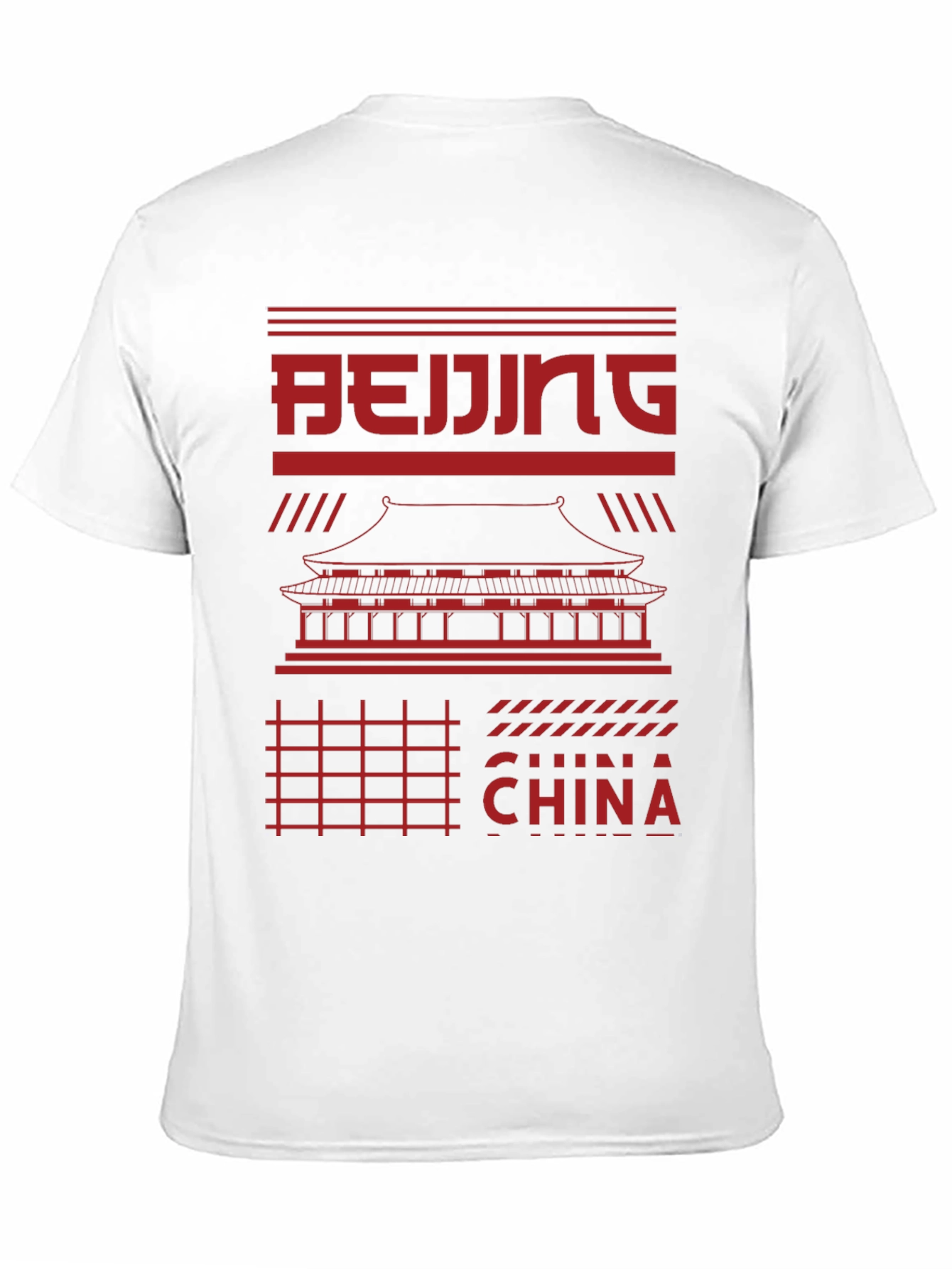 Beijing China Graphic Tee - Red Print on Black