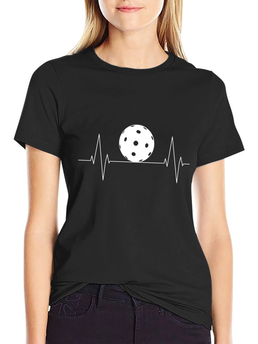 Pickleball Heartbeat T-Shirt - Black