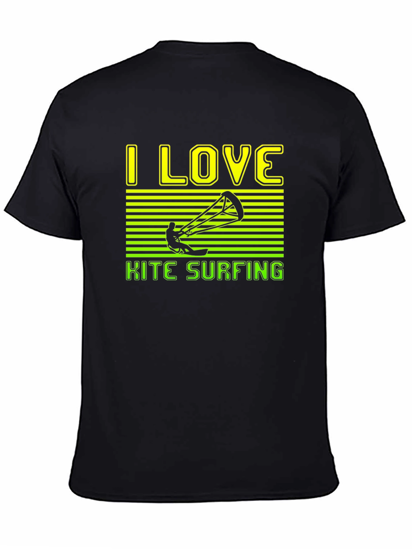 I Love Kitesurfing Black T-Shirt